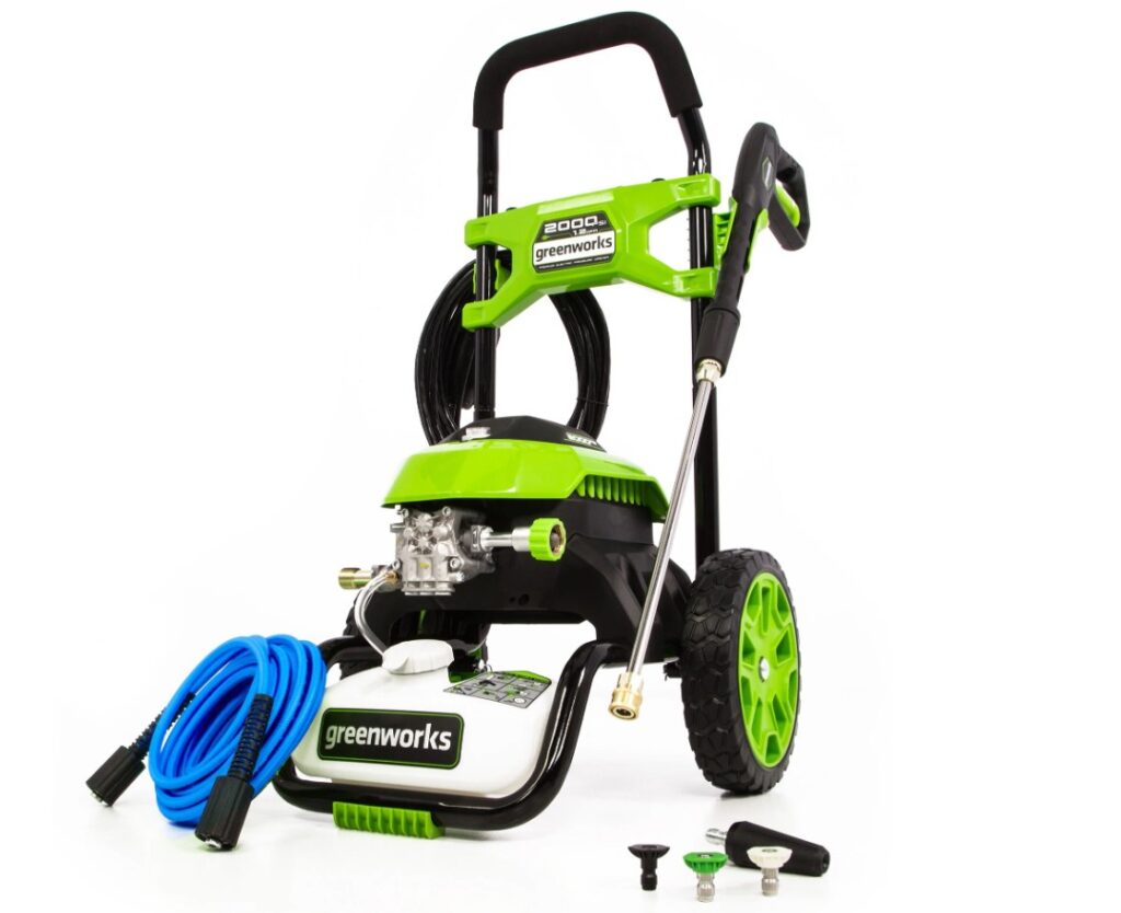 Мойка высокого давления электрическая Greenworks GHP2000, 1800 Вт, 140 бар. Обзор: плюсы и минусы